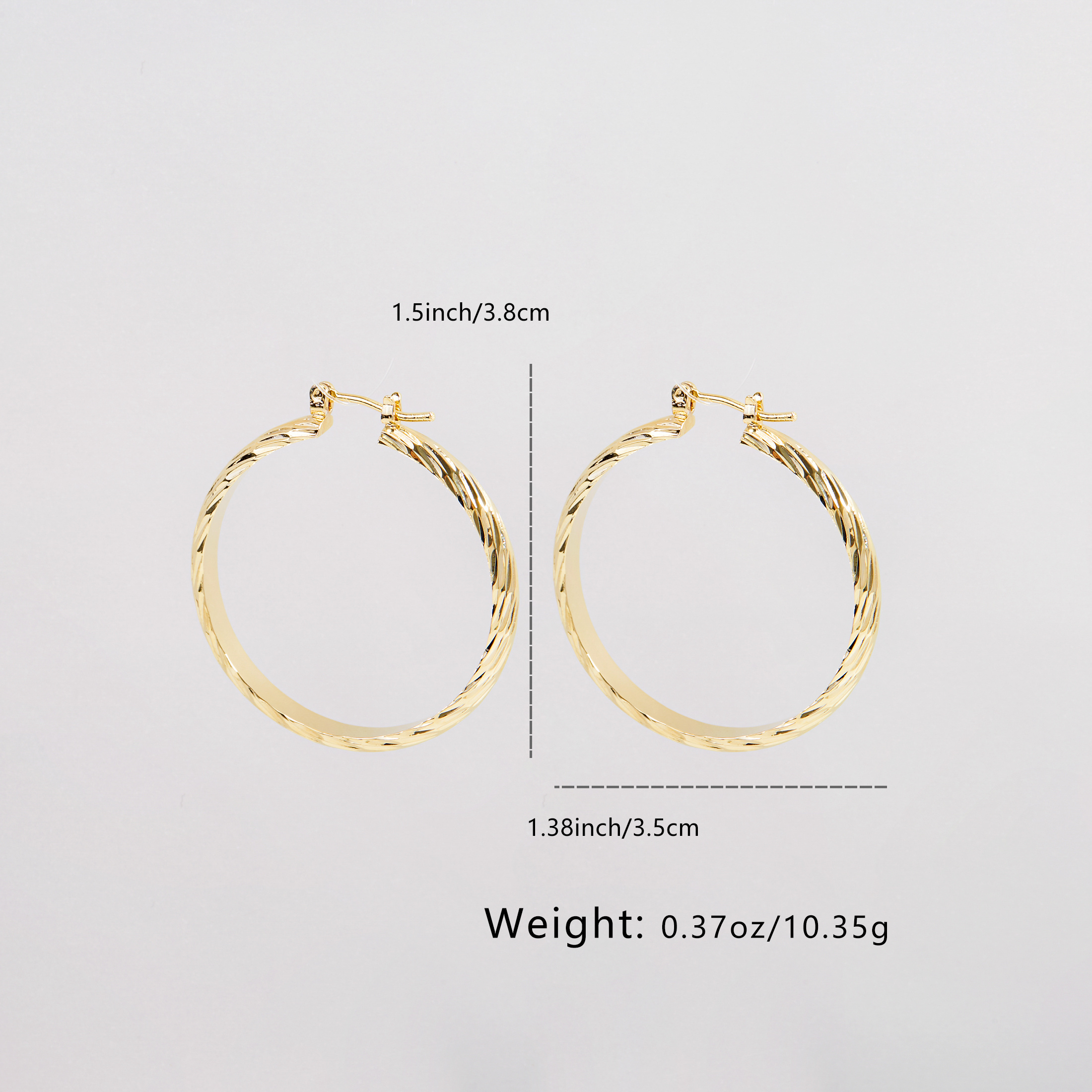 Women's Plain Ring Cut Earrings Hypoallergenic Copper Material